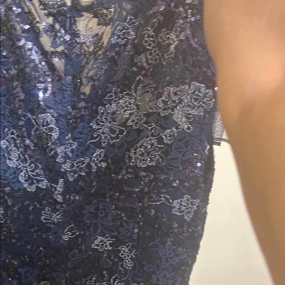 Alex Evenings Midnight Blue Sequin Maxi Dress - Picture 10 of 11